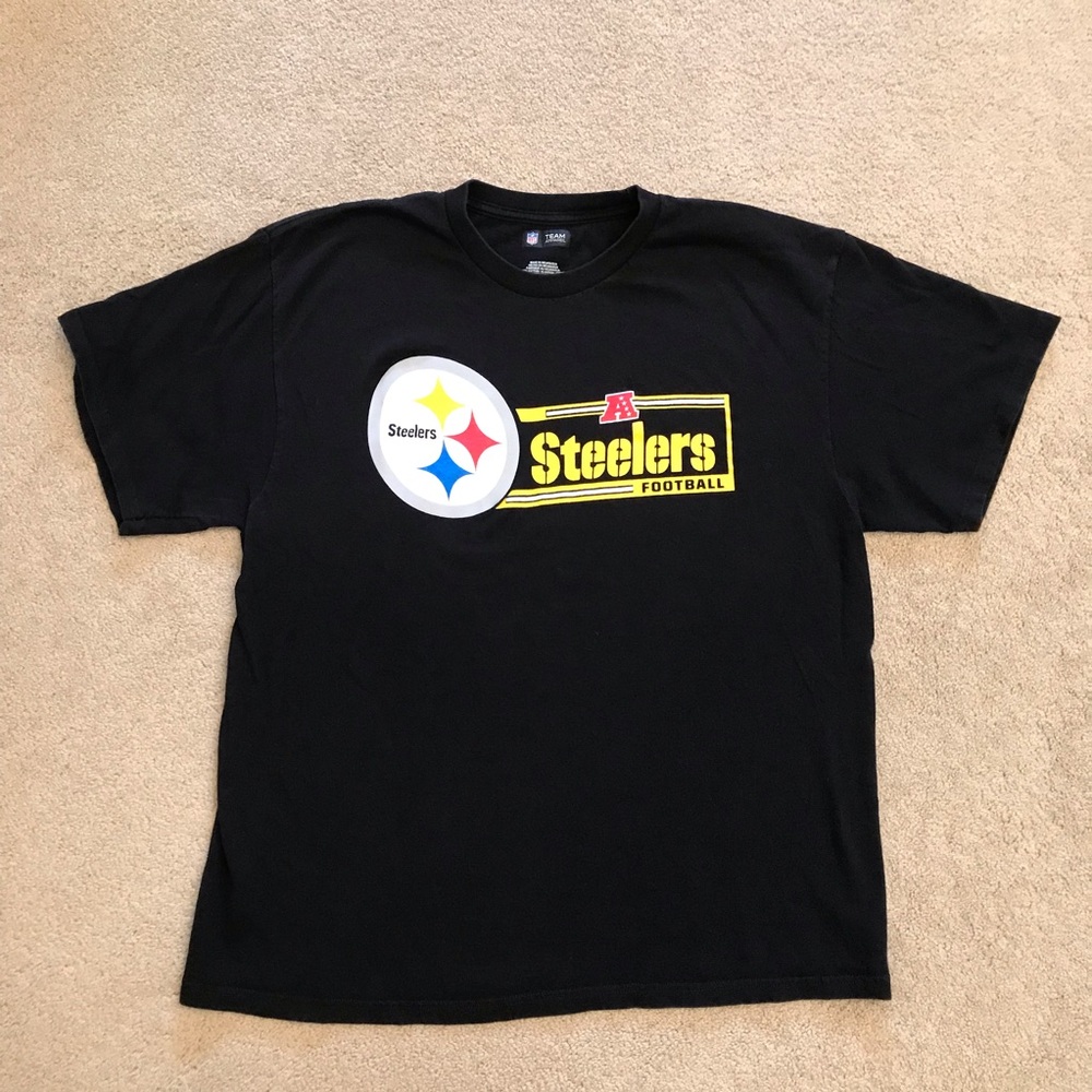 Pittsburgh Steelers Graphic T Shirt Mens XL Black Cotton NFL Football Fan Gear